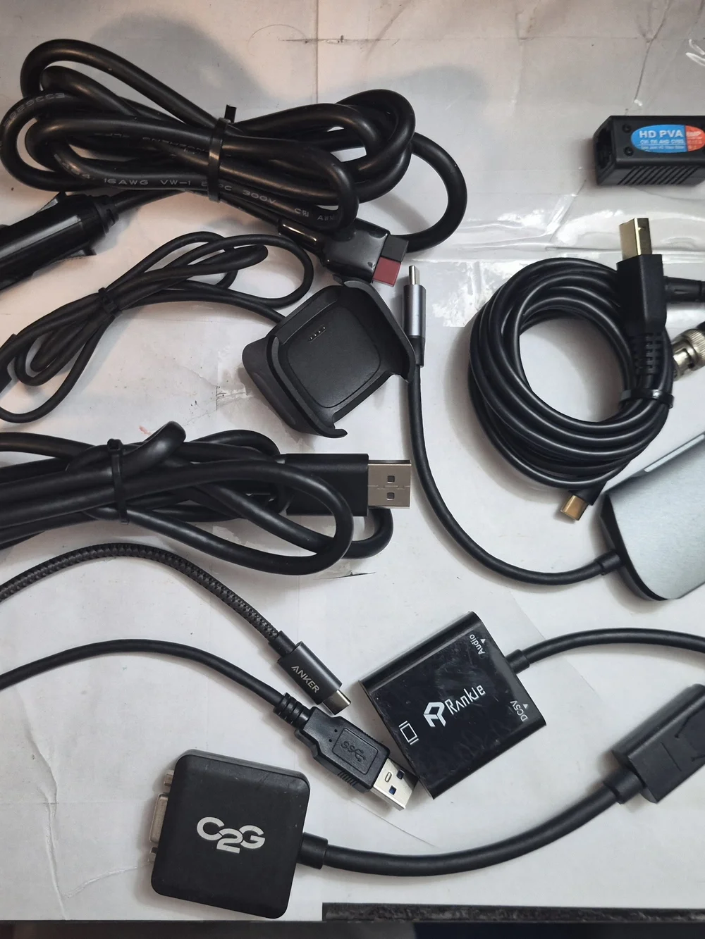 Electronic Cable & Adapter Lot - Bauhn USB-C Hub Rankie Anker C2G